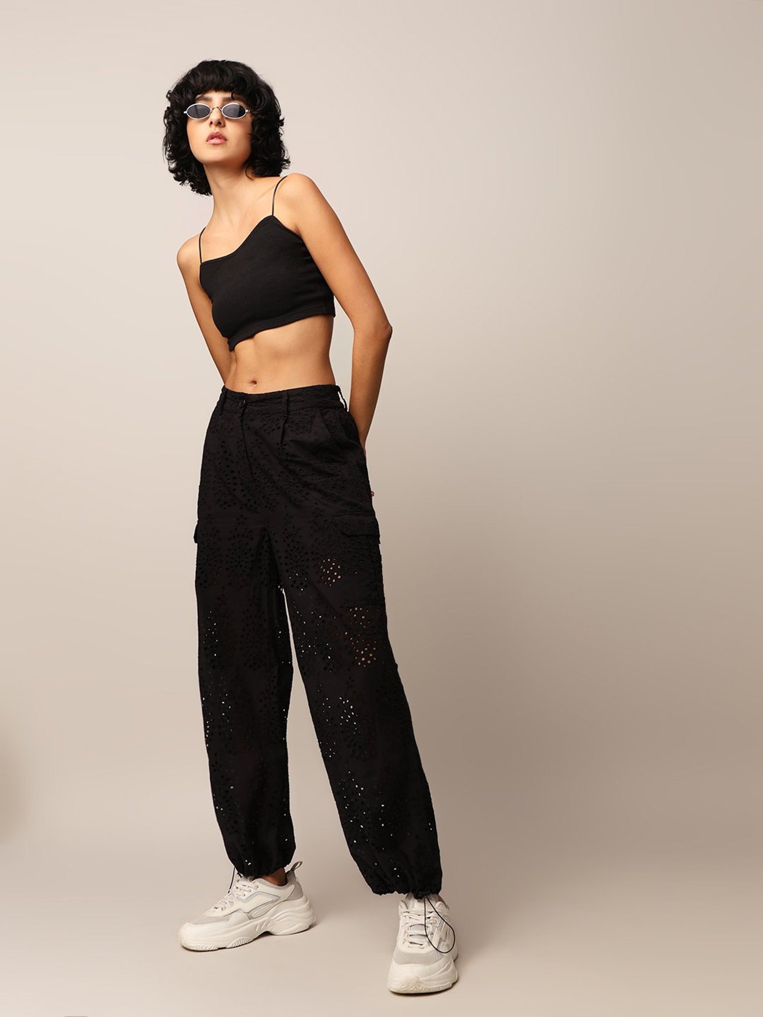 KENDALL + KYLIE Black Mid Rise Bootcut Pants