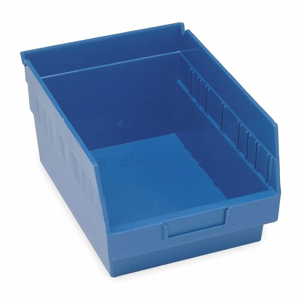 QUANTUM STORAGE SYSTEMS QSB207BL Blue Shelf Bin, 11-5/8"L x 8-3/8"W x 6"H