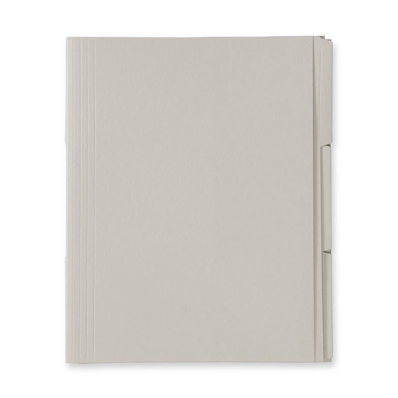 6ct File Folders with Label Set Letter Size Gray - Good Office Day