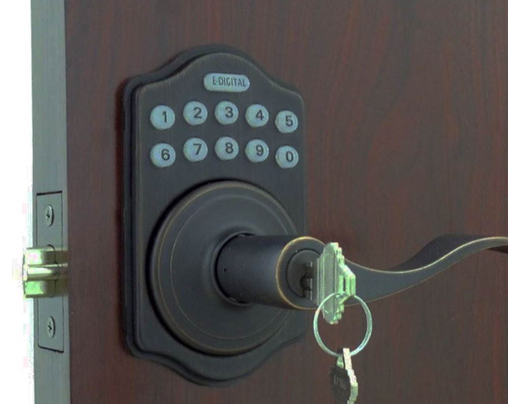 Lockey E-985-OIL-R E Digital Keyless Electronic Lever Lock Remote Capable - Antique Bronze