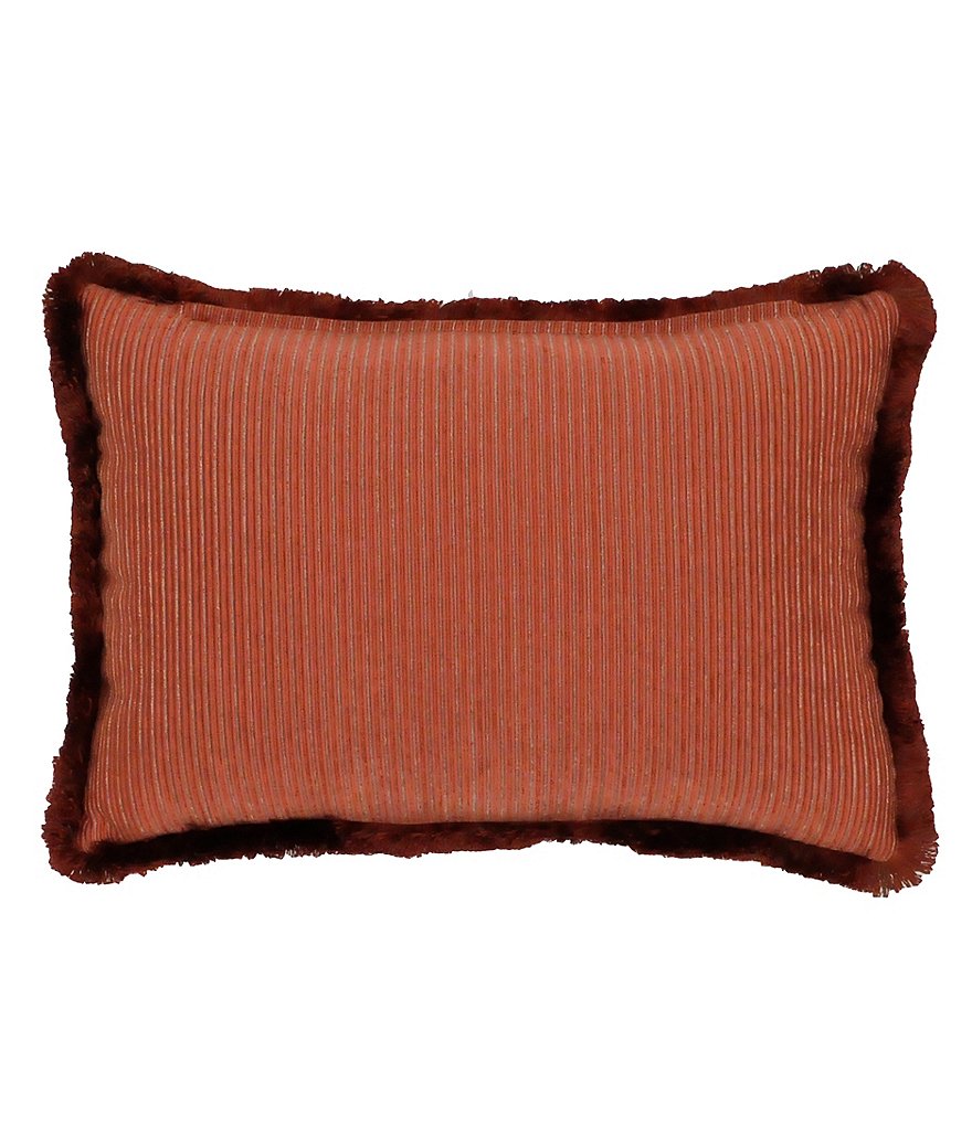 Rose Tree Harrogate Fringed Damask & Striped Reversible Breakfast Pillow