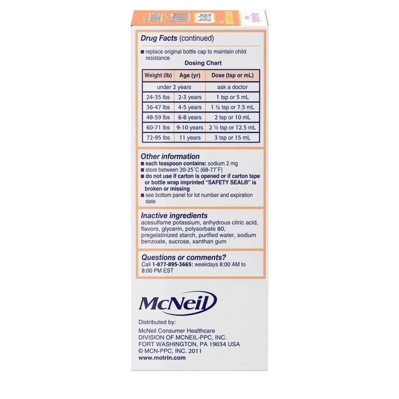 Children's Motrin (NSAID) Oral Suspension Dye-Free Pain Reliever - Berry - 4 fl oz