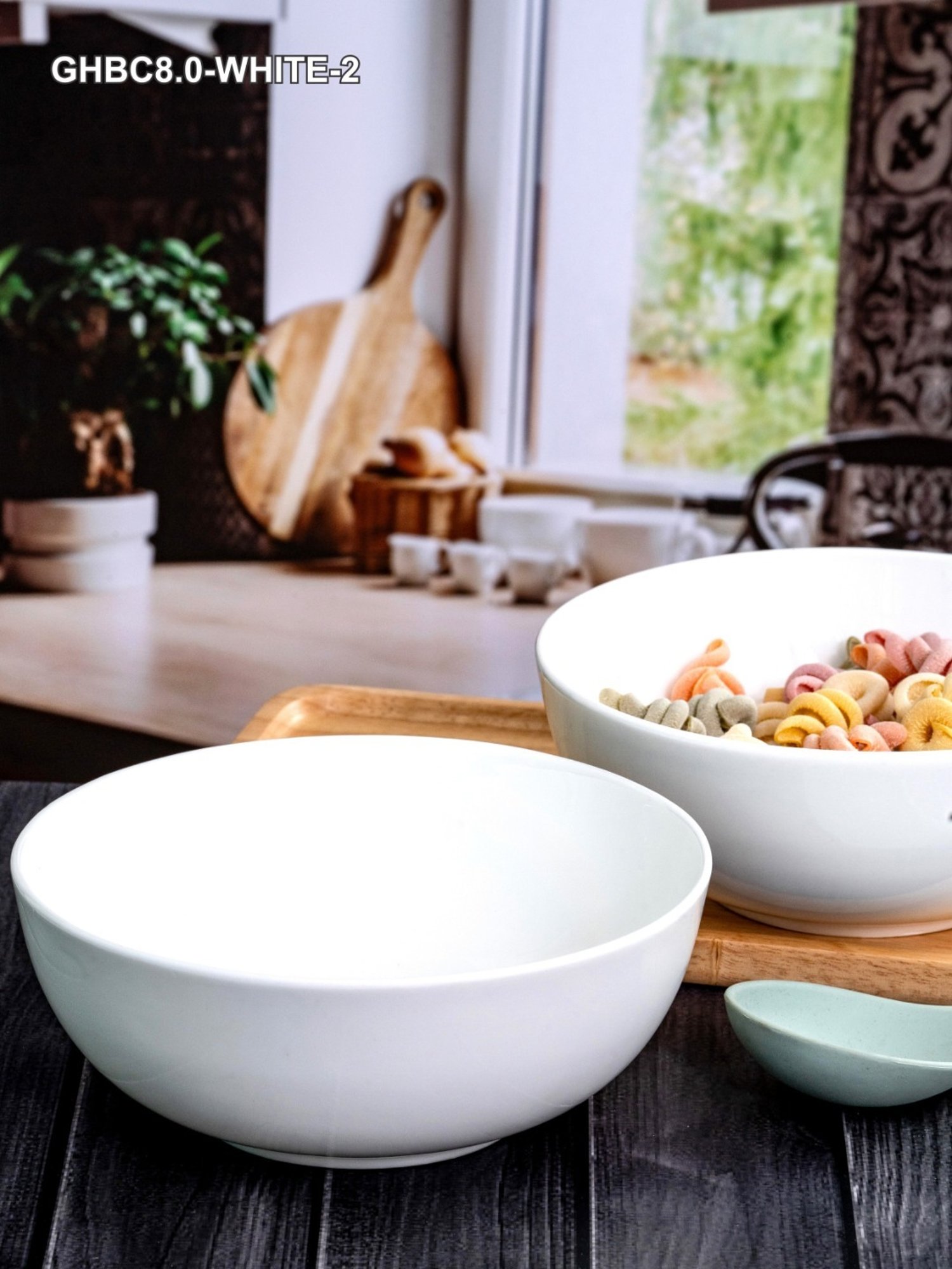 SONAKI White Bone china Serving Bowl - Set of 2