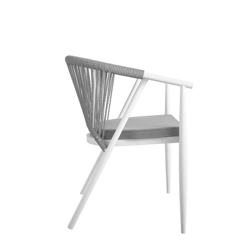 Circi 4pk Stacking Chairs with Rope Weave - Charcoal/White - CosmoLiving by Cosmopolitan