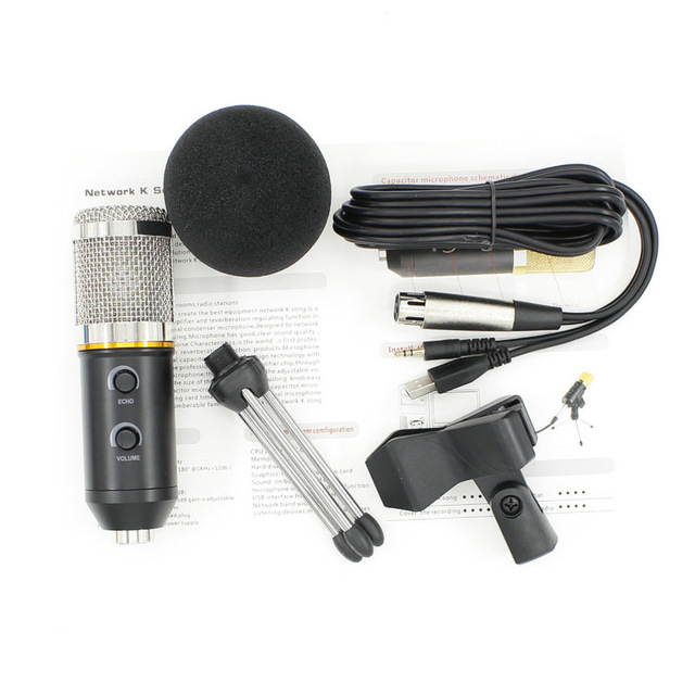MK F200FL Condenser Microphone Studio Vocal Recording Microfono Profesionales Wired Stand USB Mic For PC Laptop Recording