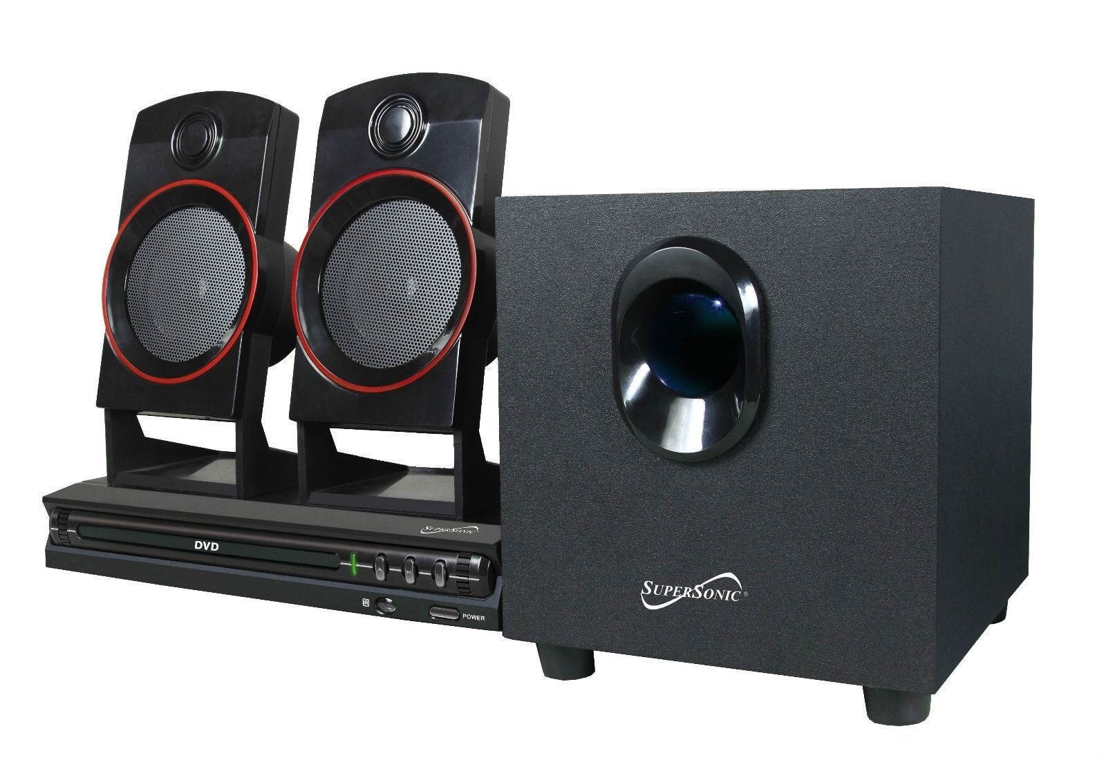 Supersonic SC-35HT Home Theater System 2.1 Channel DVD & Surround Sound Speakers