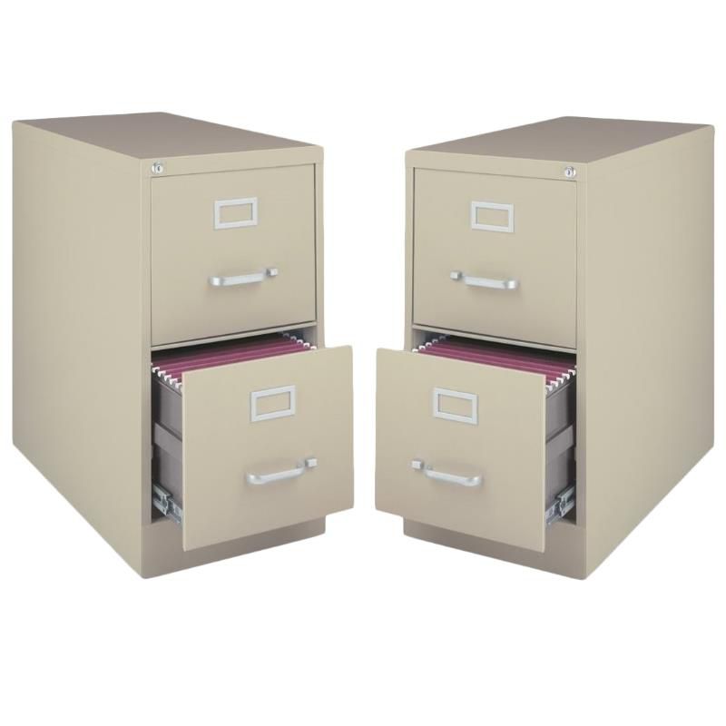 Steel Value Pack (Set of 2) 2 Drawer Vertical Letter File Cabinet in Putty-Hirsh Industries LLC