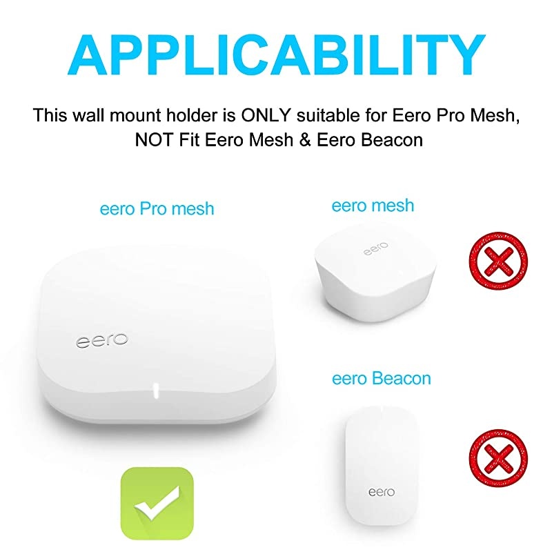 Mount Holder for eero Home WiFi The Simplest Mount Holder Stand Bracket for eero Pro WiFi System Router No Messy Screws White2 Pack