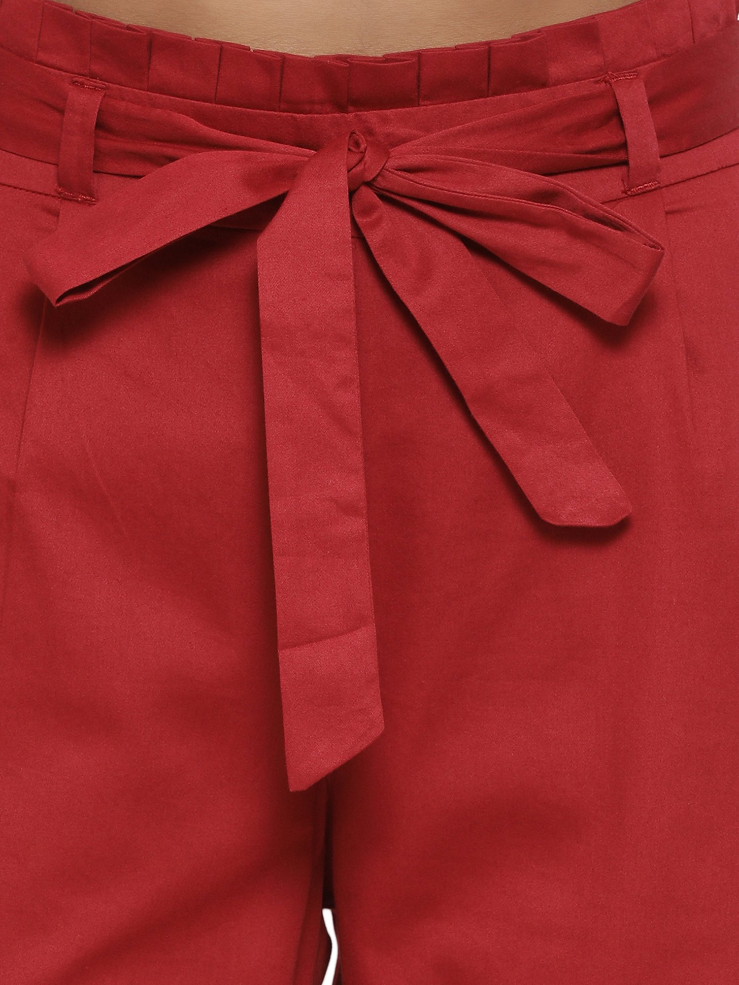 Rooted Maroon Cotton Trousers