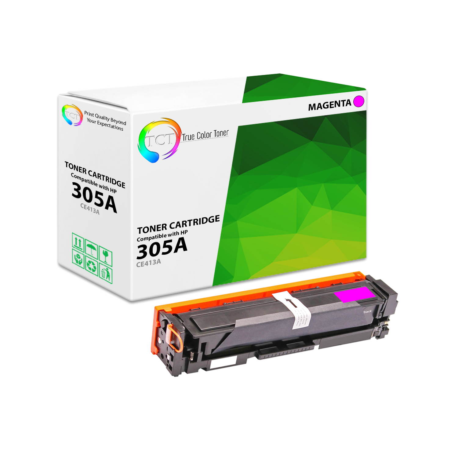 TCT Premium Compatible Toner Cartridge Replacement for HP 305A CE410A CE411A CE412A CE413A works with HP LaserJet Pro M351A M375NW M451 M475 Printers (Black, Cyan, Magenta, Yellow) - 4 Pack