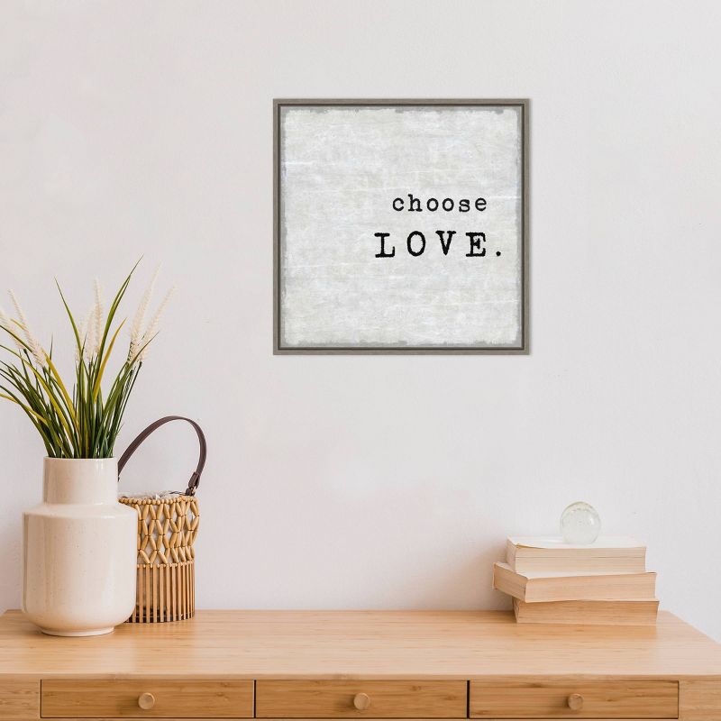 16" x 16" Choose Love by Jamie MacDowell Framed Wall Canvas - Amanti Art