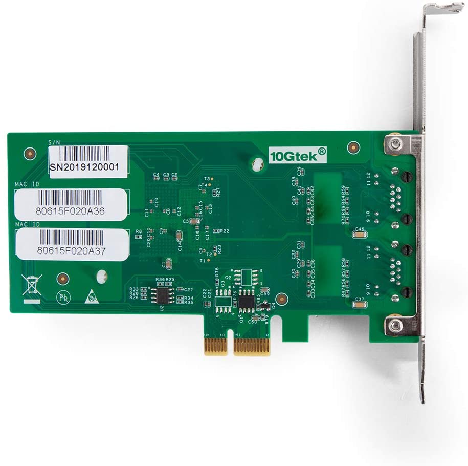 1.25G Gigabit Ethernet Converged Network Adapter (NIC) for Intel 82576 Chip, Dual RJ45 Copper Ports, PCI Express 2.0 X1, Compare to Intel E1G42ET