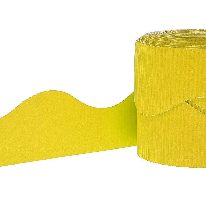 2-Rolls Yellow Bulletin Board Scalloped Border Decoration for Classroom, 2 inches X 50 Feet