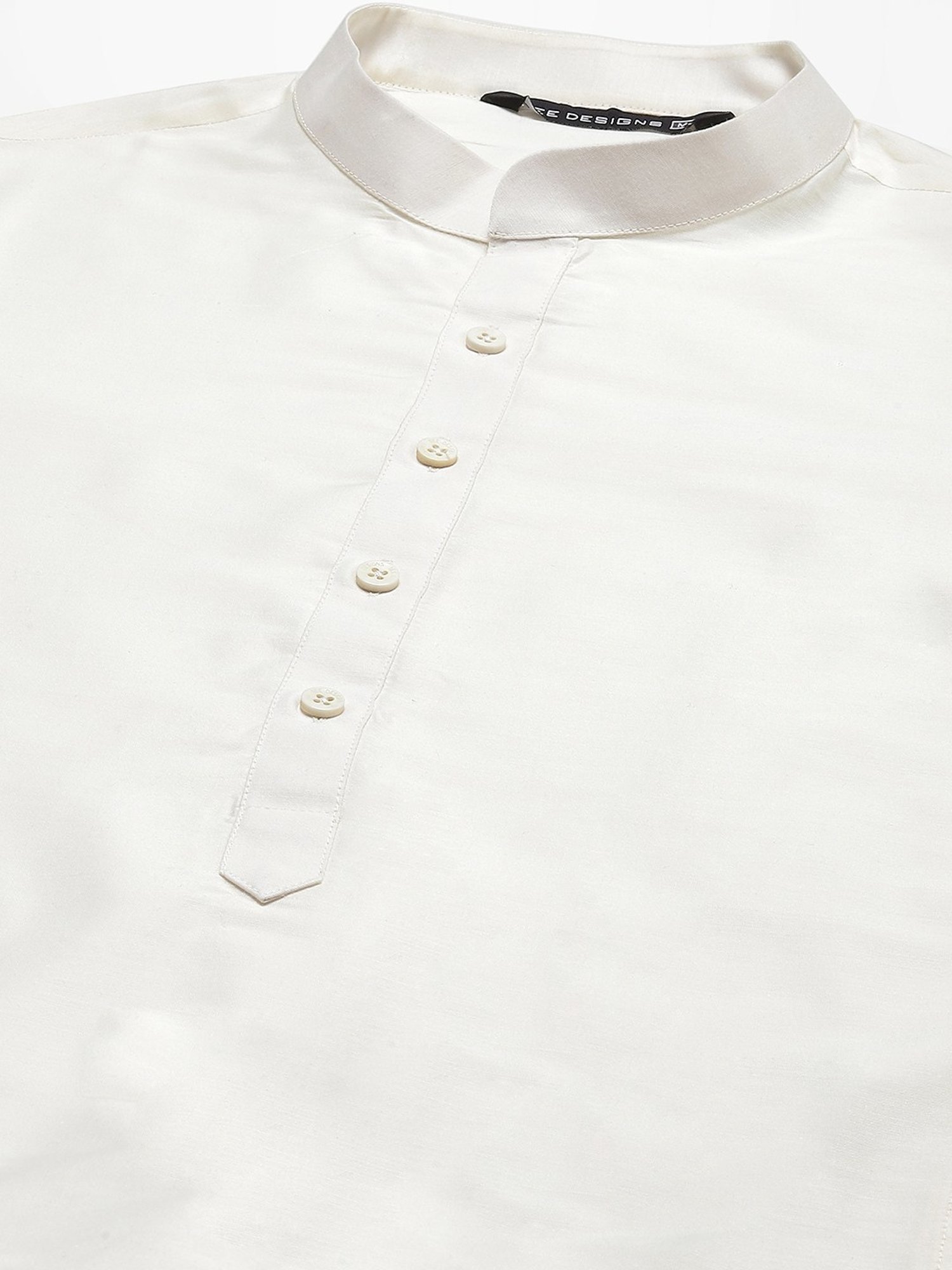 See Designs Gold & White Regular Fit Self Pattern Ethnic Set