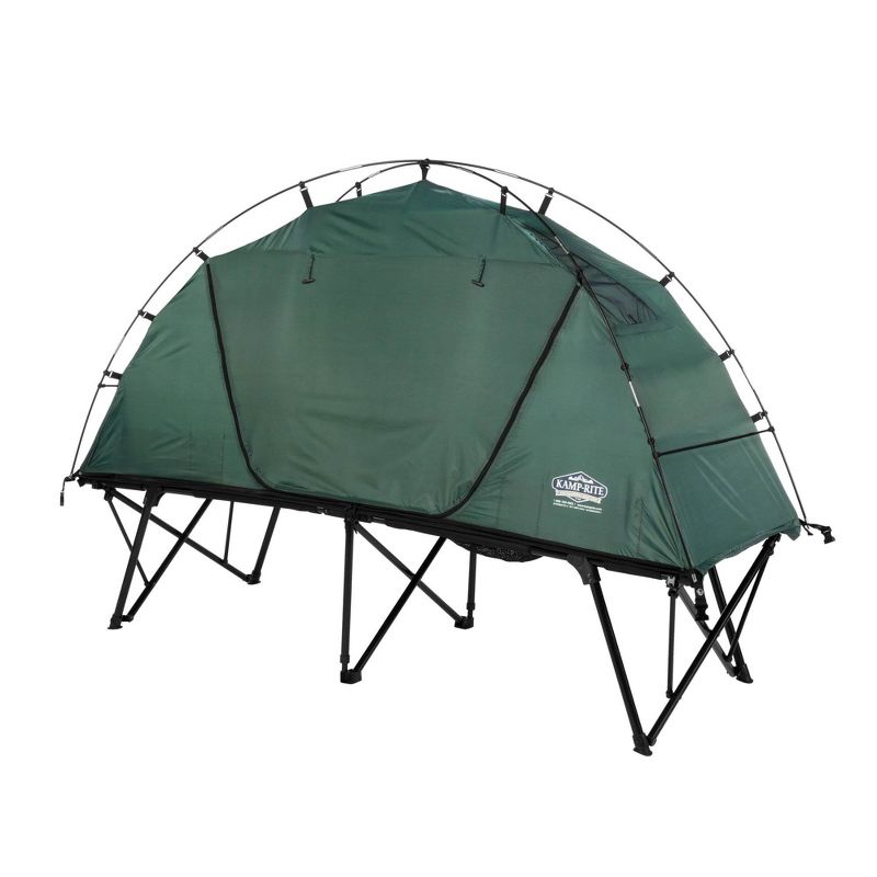 Kamp-Rite CTC XL Compact Collapsible Sleeping 3 in 1 Tent Cot for 1 Person with Roller Storage Bag, Quick and Easy Setup, Green