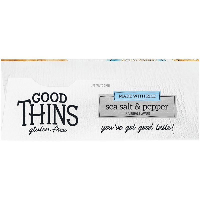 Good Thins Sea Salt & Pepper Rice Snacks Gluten Free Crackers - 3.5oz