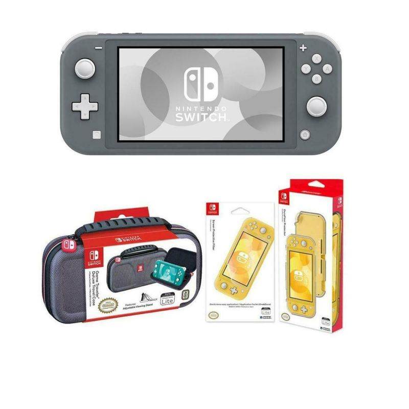 Nintendo Switch Lite, Gray With Nintendo Switch Lite Accessory Bundle