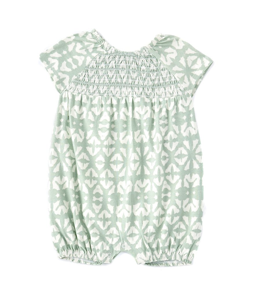 Burt's Bees Baby Girls Newborn-24 Months Flutter-Sleeve Diamond Bubble Romper