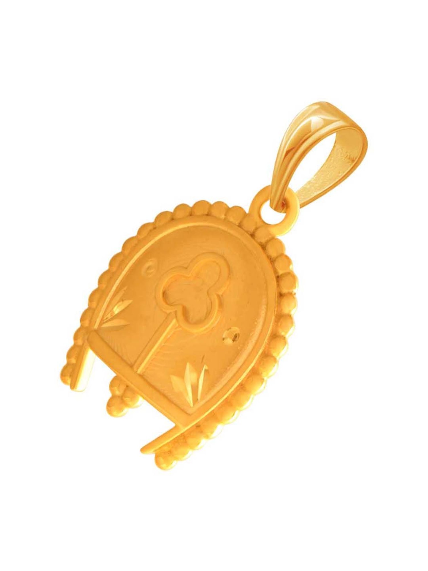 P.C. Chandra Jewellers 14k Yellow Gold Kulo Style Pendant for Women & Girls