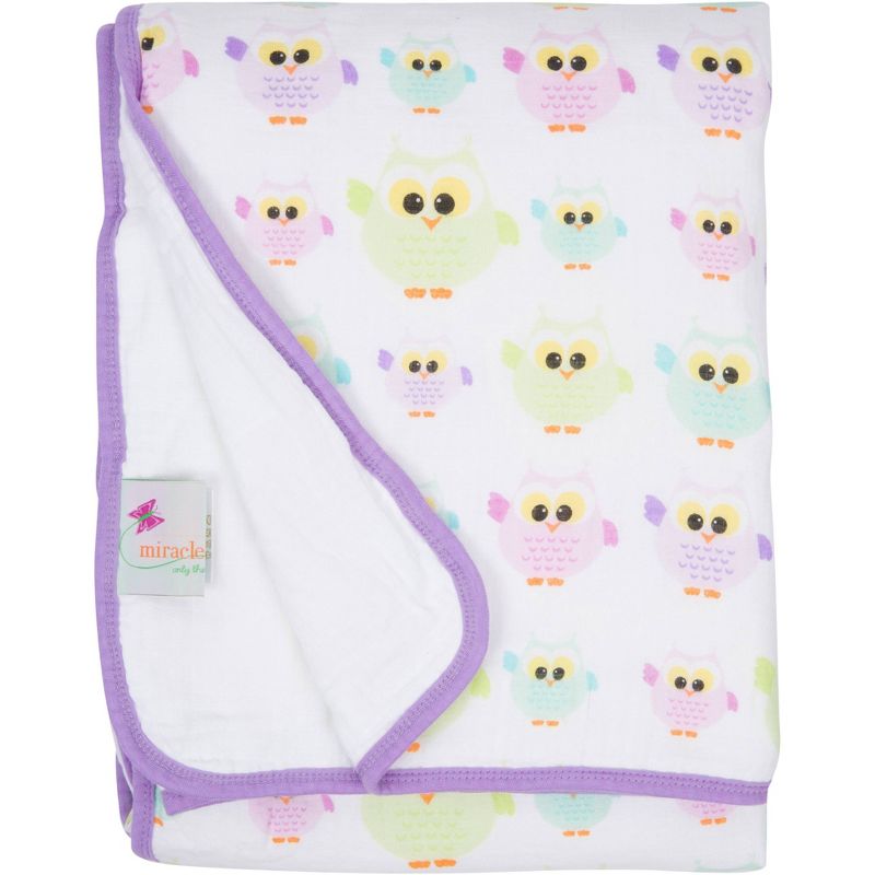 MiracleWare Owls Muslin Baby Blanket