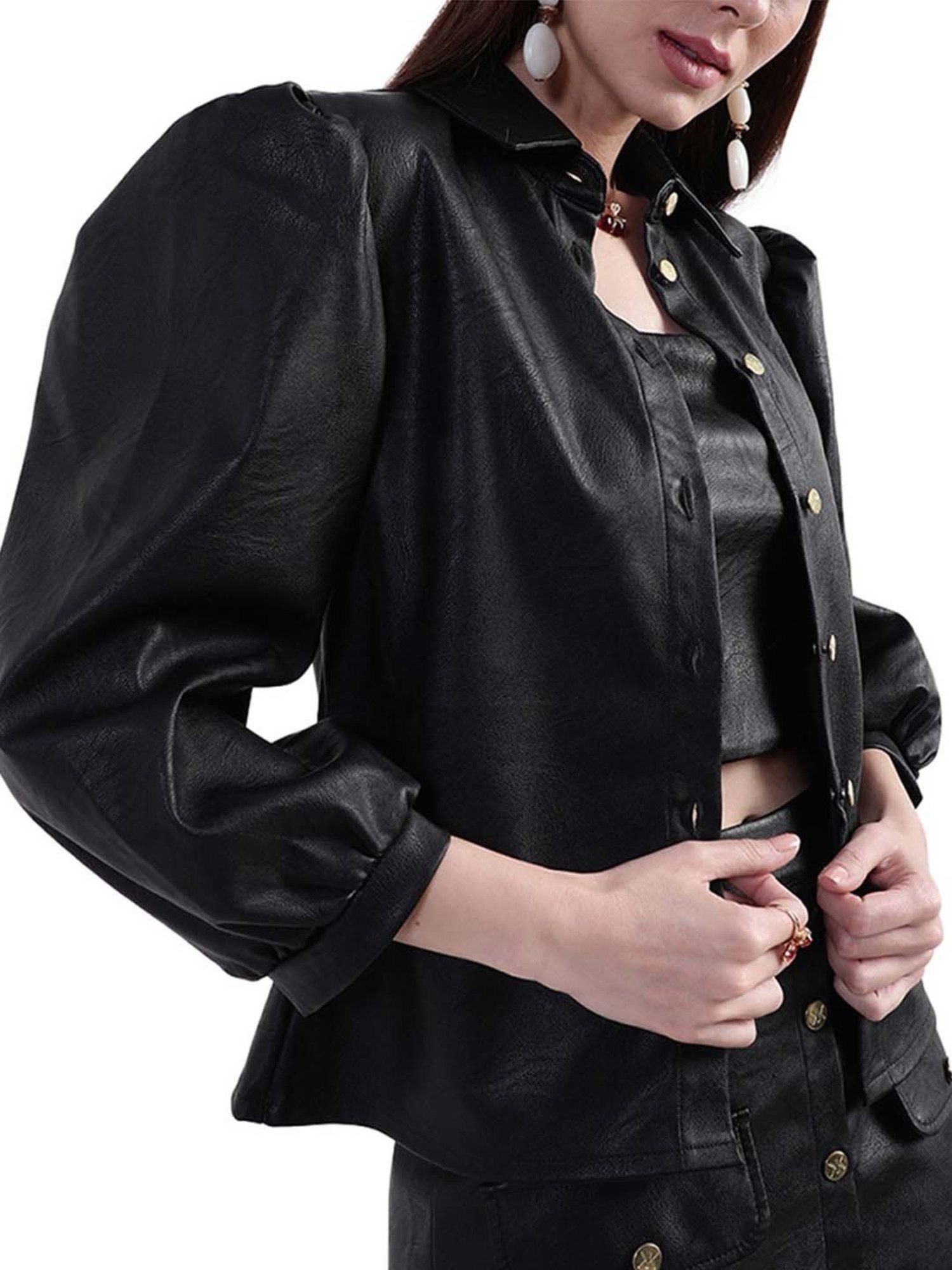 KENDALL + KYLIE Black Regular Fit Shirt
