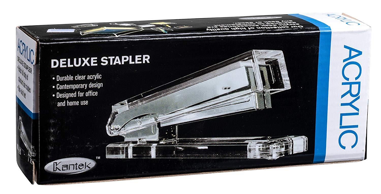 Kantek Acrylic Stapler, Fits full strip of Standard Staples, 2 1/2 x 6 x 1 1/4 Inches, Clear (AD80)