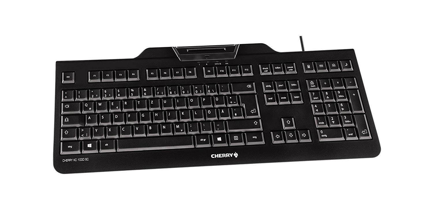 Cherry TAA Compiant USB Keyboard with Smart Card Reader Black JK-A0104EU-2