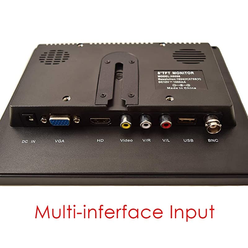 CCTV LCD Monitor 43 IPS Screen Display with VGA HDMI AV BNC Builtin Speaker USB Media Player for Auto Home Surveillance Security Camera STB 1024x768 HD 1224V