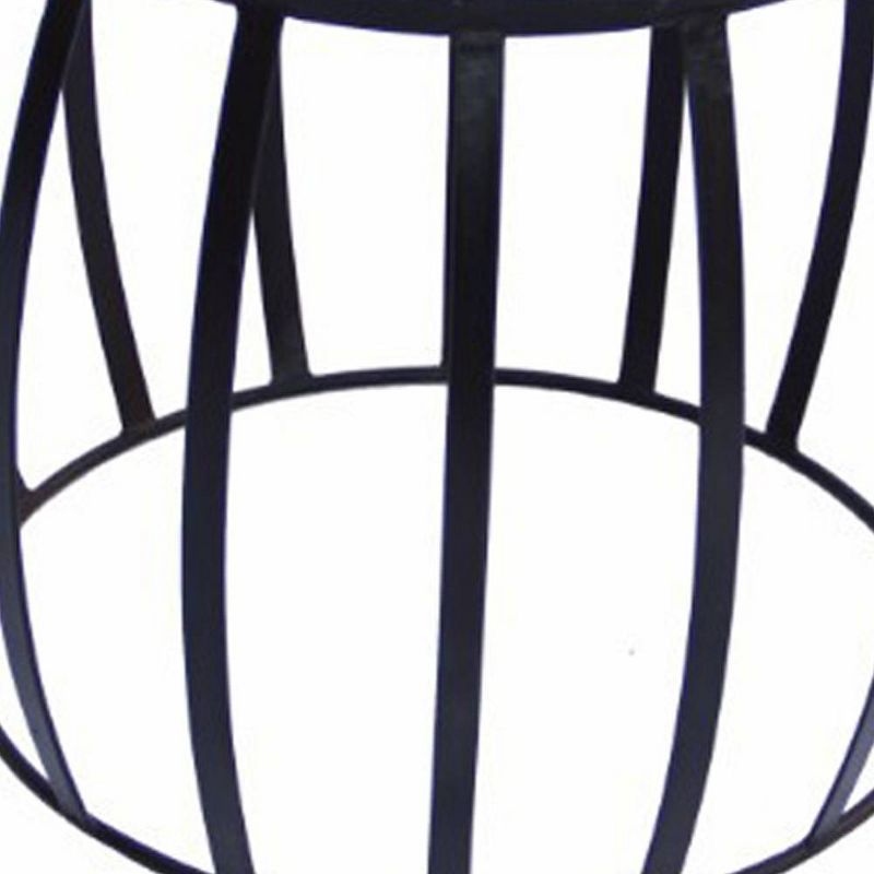 Concave Base Round Marble Top Side or End Table White/Black - The Urban Port