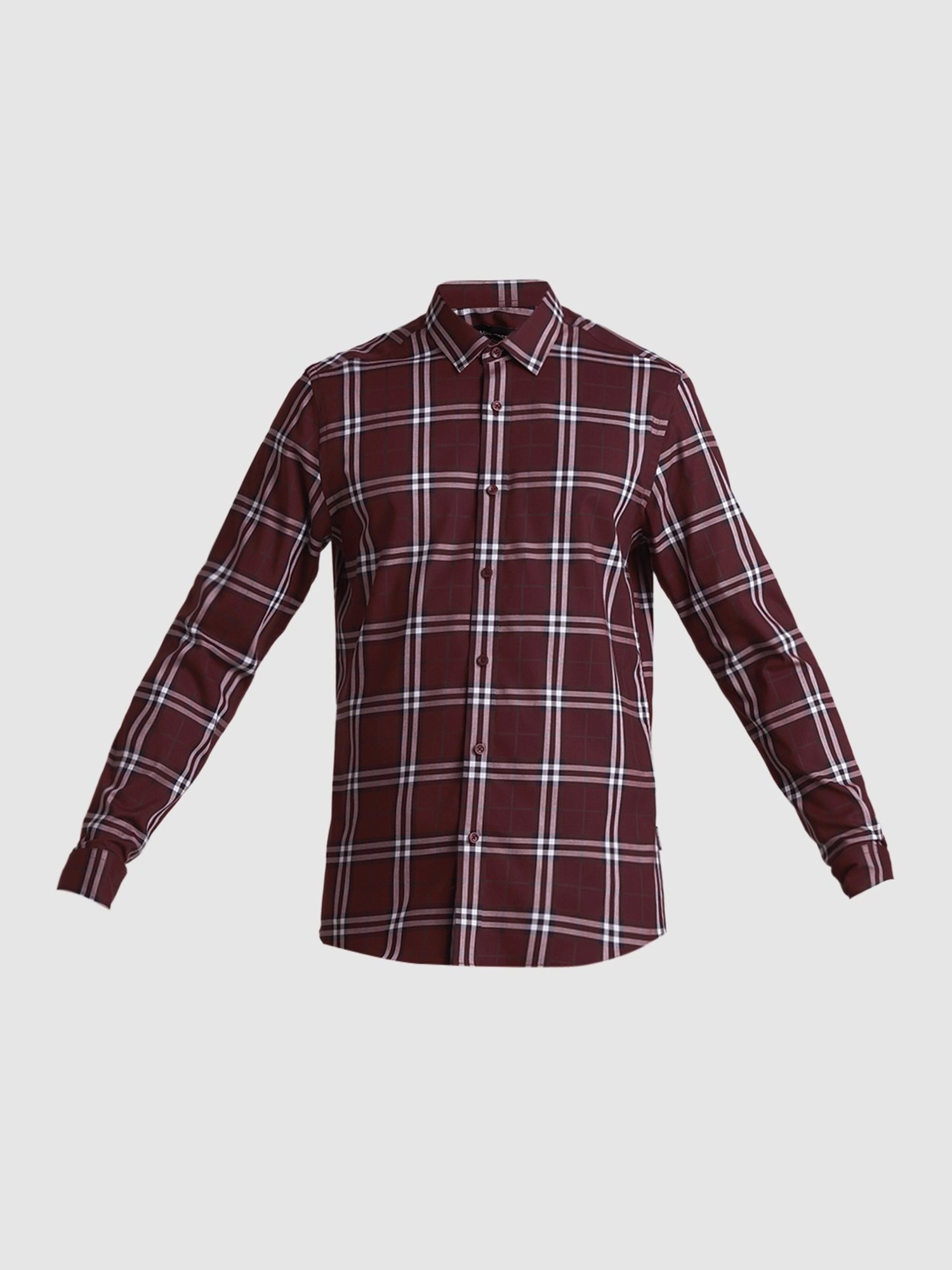 Jack & Jones Pomegranate Cotton Slim Fit Checks Shirt
