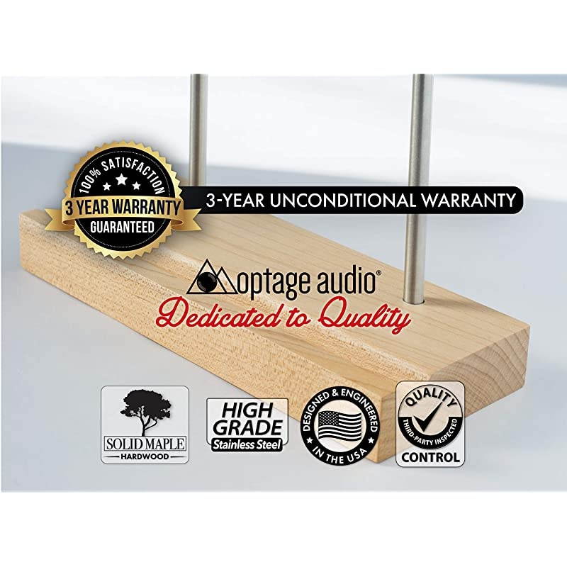 Tabletop Record Display Now Playing Vinyl Record Stand Modern Attractive Sculpted Hardwood Stainless Steel Holds Thick 2X Gatefold LPs Securely Maple