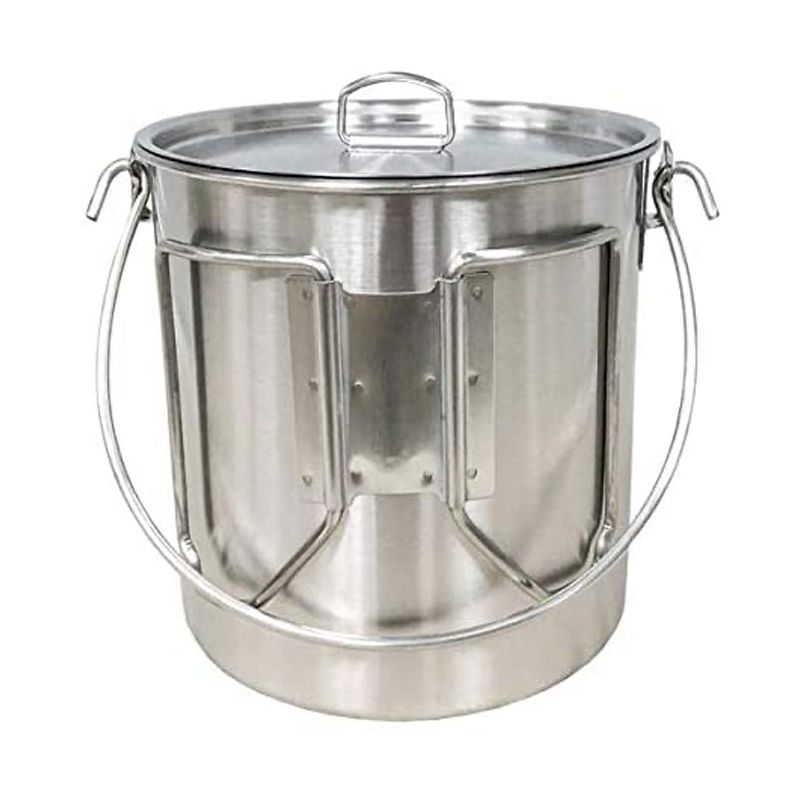 Pathfinder Stainless Steel 64 Ounce Durable Fire Ready Bush Pot and Lid w/ Cool Wing Handle, Pour Spout, and Heavy Duty D Ring for Camping and Hiking