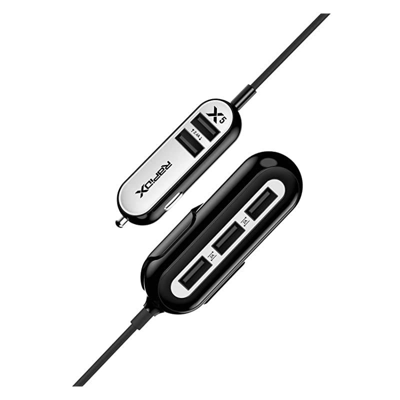 RXX5USBW X5 5 USB Ports Car Charger 224A White