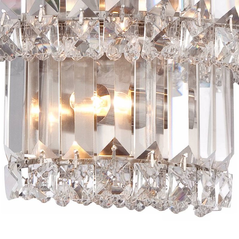 Vienna Full Spectrum Modern Wall Light Sconce Satin Nickel Hardwired 10" Wide Fixture Tiered Crystal for Bedroom Bathroom Hallway