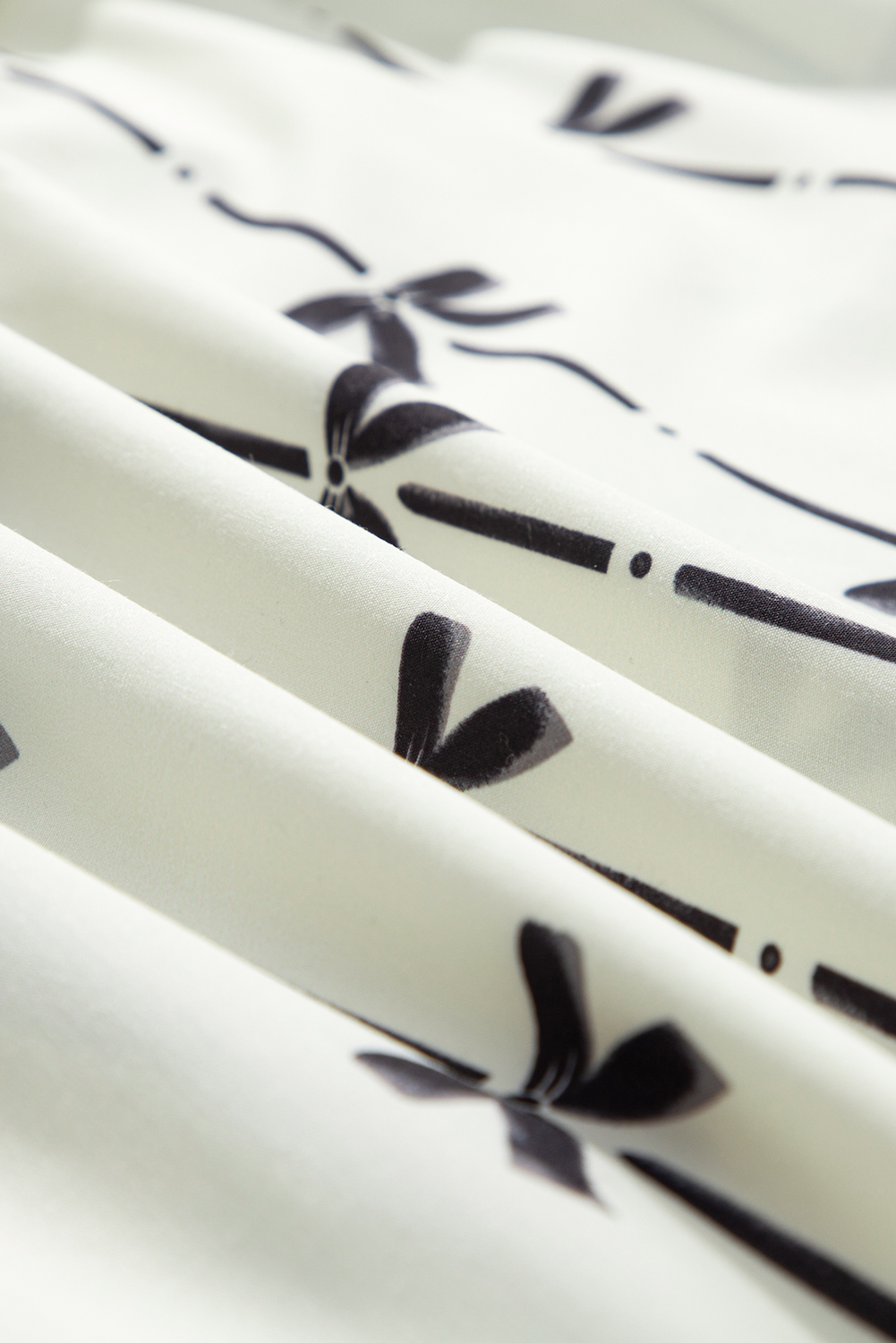 Black Leopard Patchwork Split Neck Ruffle Plus Size Dress