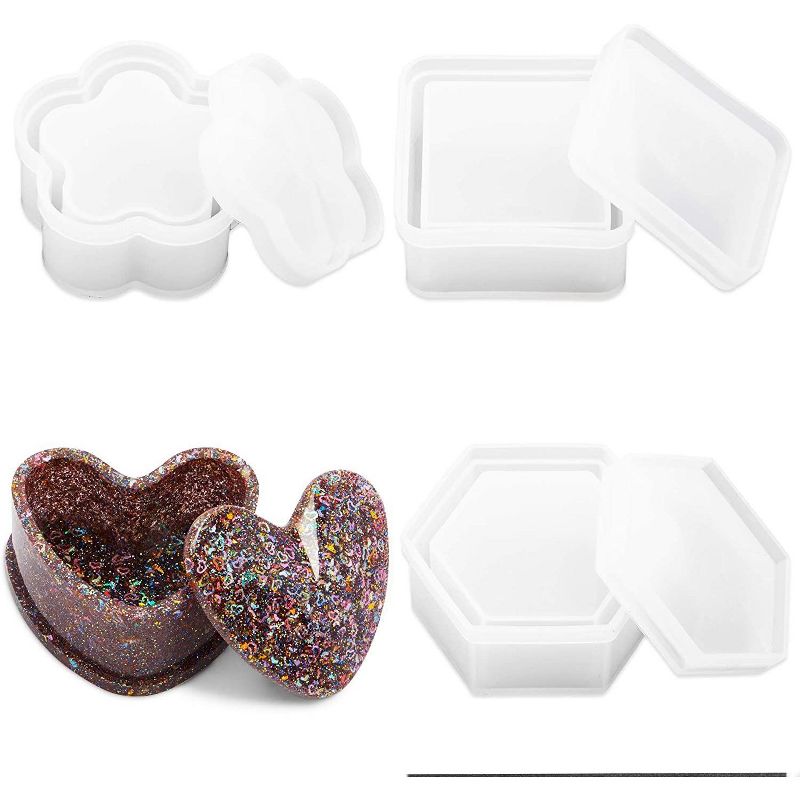 Bright Creations 4 Pieces Clear Resin Silicone Shaping Kit, Arts and Crafts Supplies, Geometric Shapes