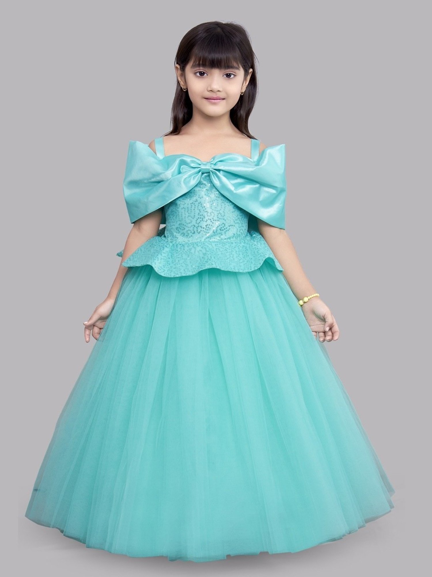 Many Frocks Kids Red Solid Dress