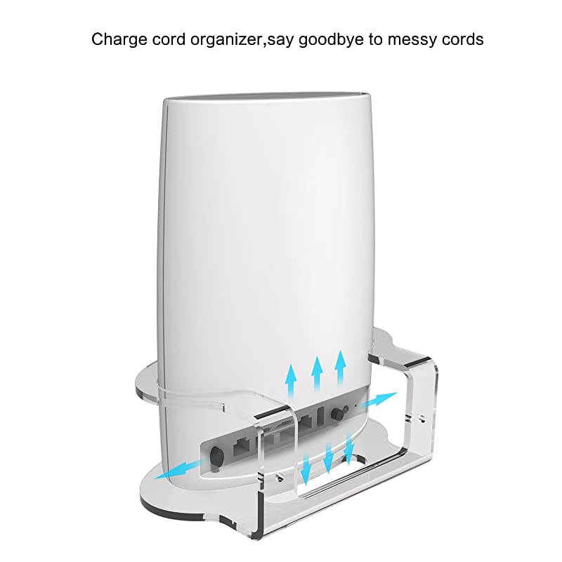 Netgear Orbi Wall Mount  Sturdy Clear Acrylic Wall Mount Bracket Compatible with Orbi WiFi Router RBS40 RBK40 RBS50 RBK50 AC2200 AC3000 Tri Band Home WiFi Router 2 Packs