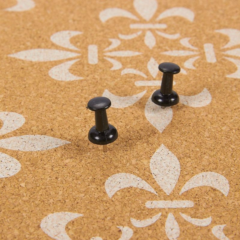 Juvale Decorative Framed White Floral Cork Bulletin Board Wall Decor, 23.7 x 9.7 in