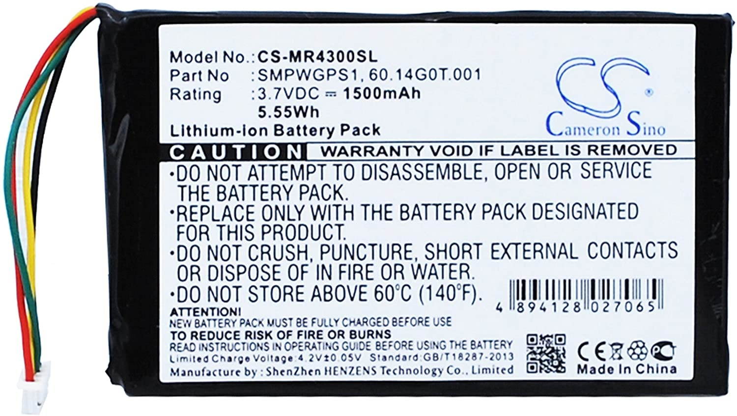 Cameron Sino 1500mAh Battery for Magellan Maestro 4350 Navigator