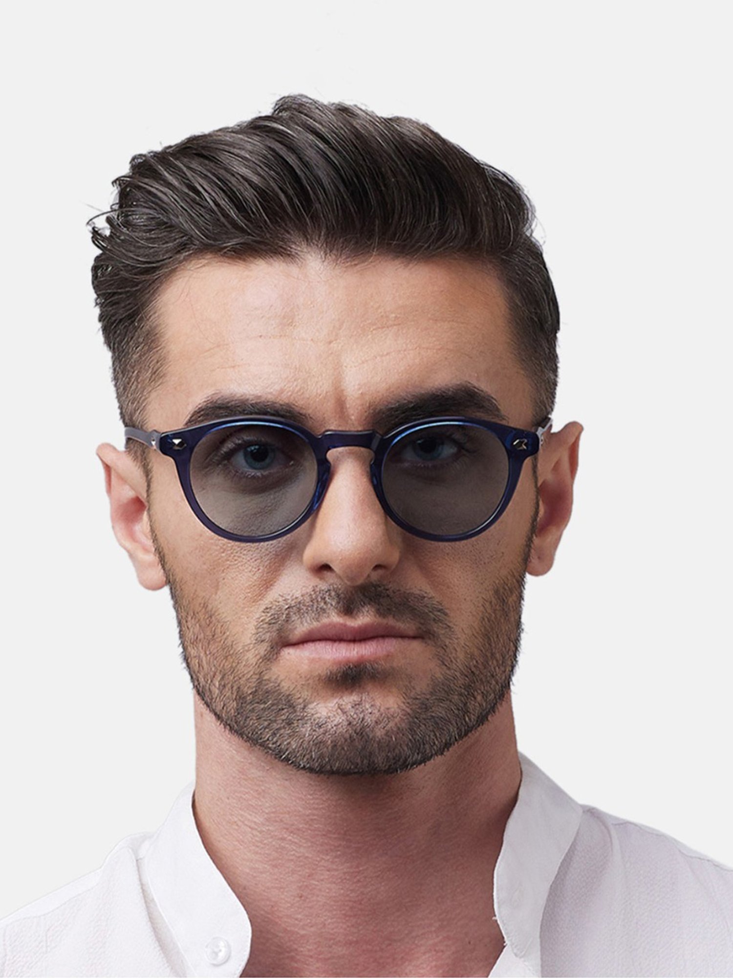 Shisen Fox Miyoko Sapphire Rectangular Unisex UV Protection Sunglasses -49 mm