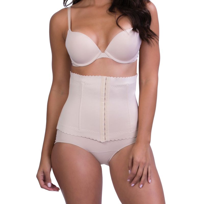 Post-pregnancy Scalloped Corset -  Belly Bandit Basics by Belly Bandit Beige Nude M