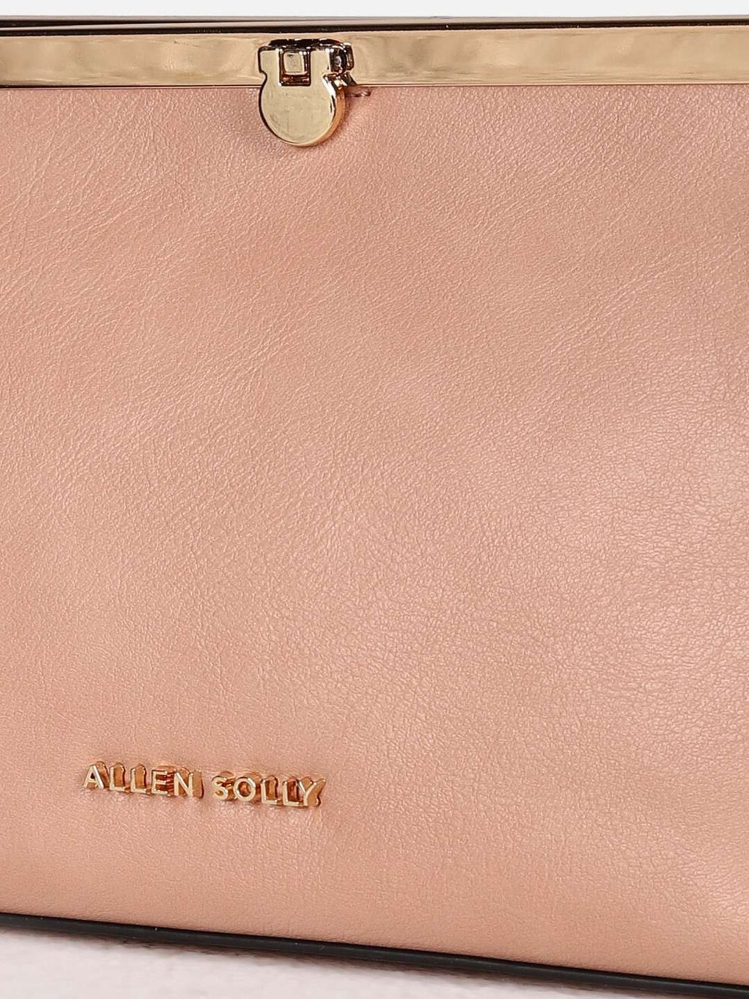 Allen Solly Peach Solid Medium Sling Handbag