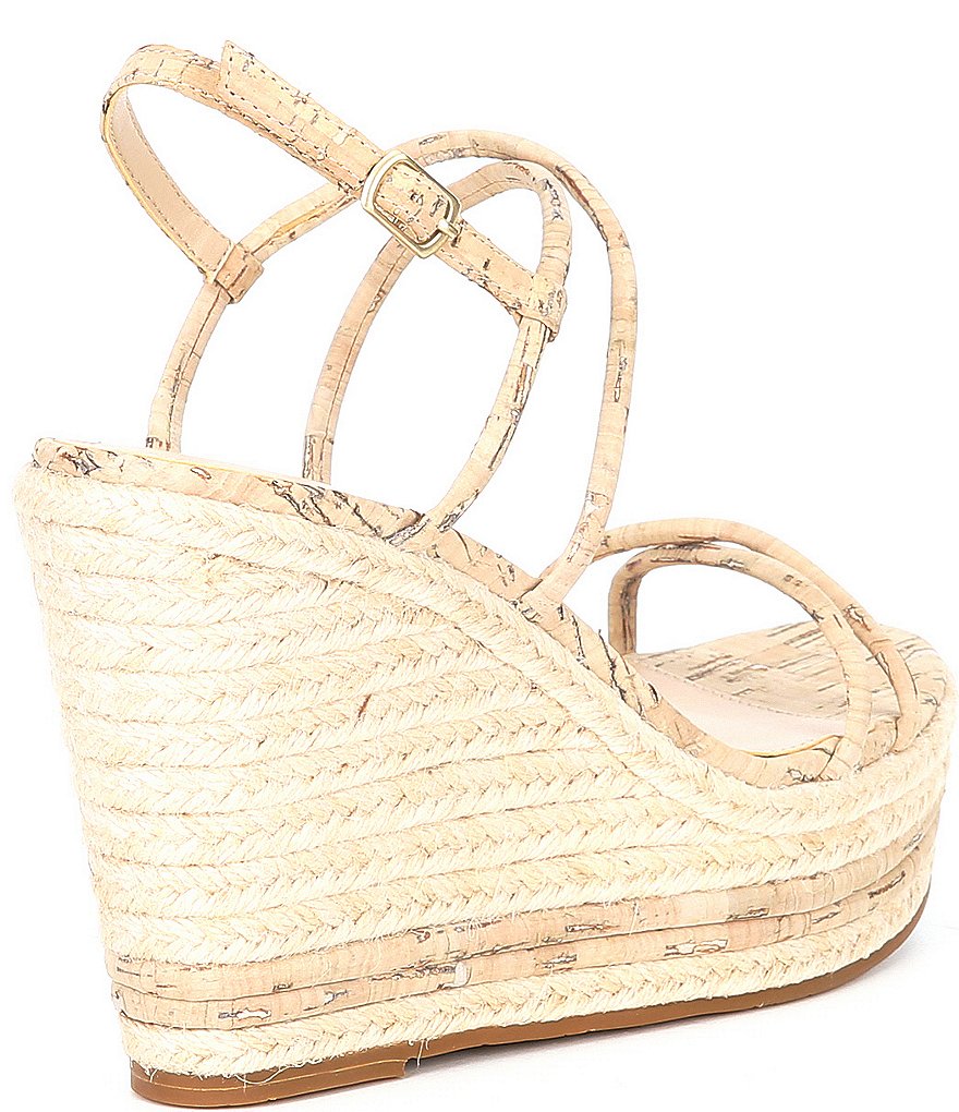 Pelle Moda Rio White Washed Cork Espadrille Wedge Sandals