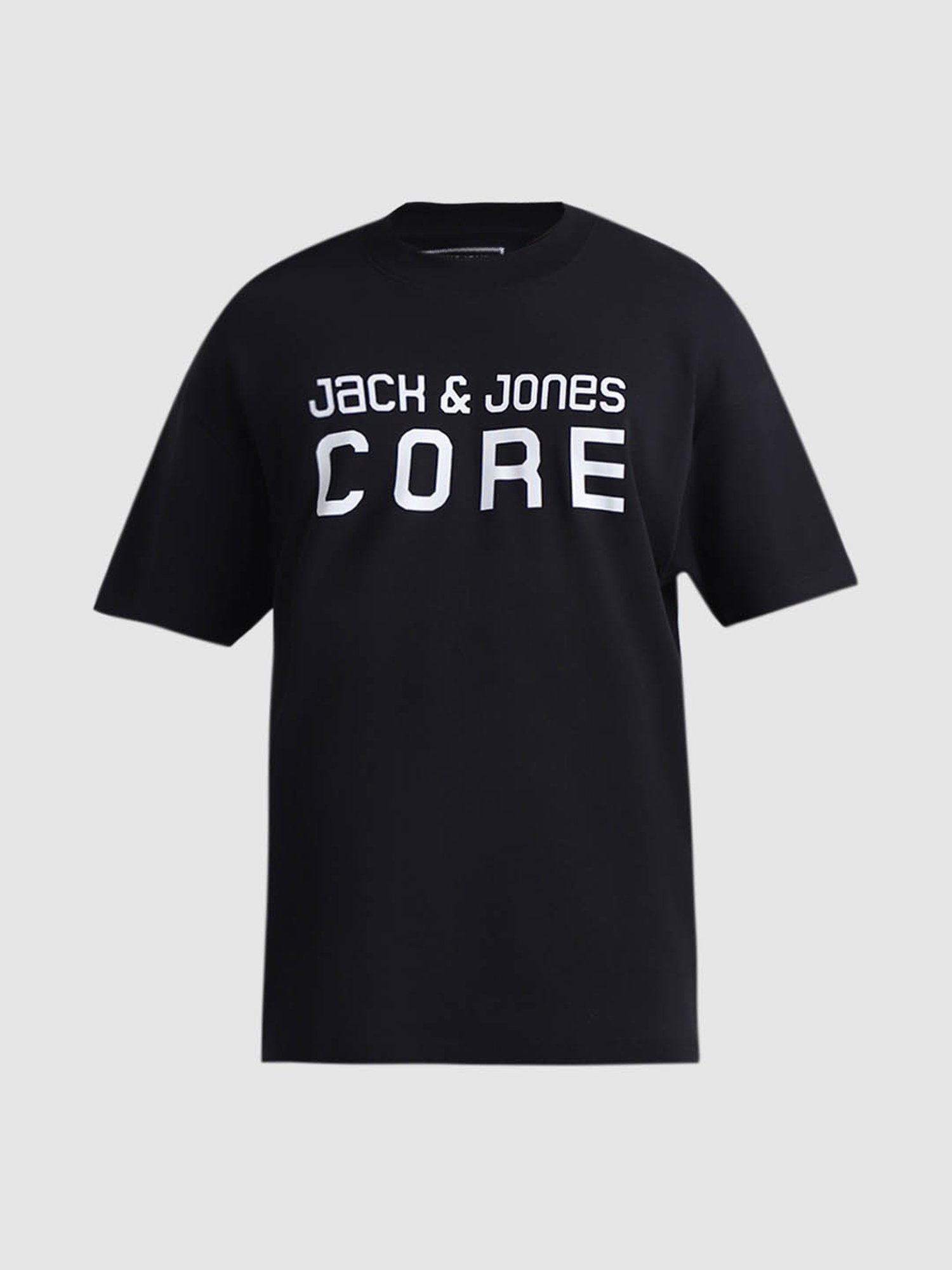 Produkt By Jack & Jones Jet Black Cotton Boxy Fit Printed T-Shirt
