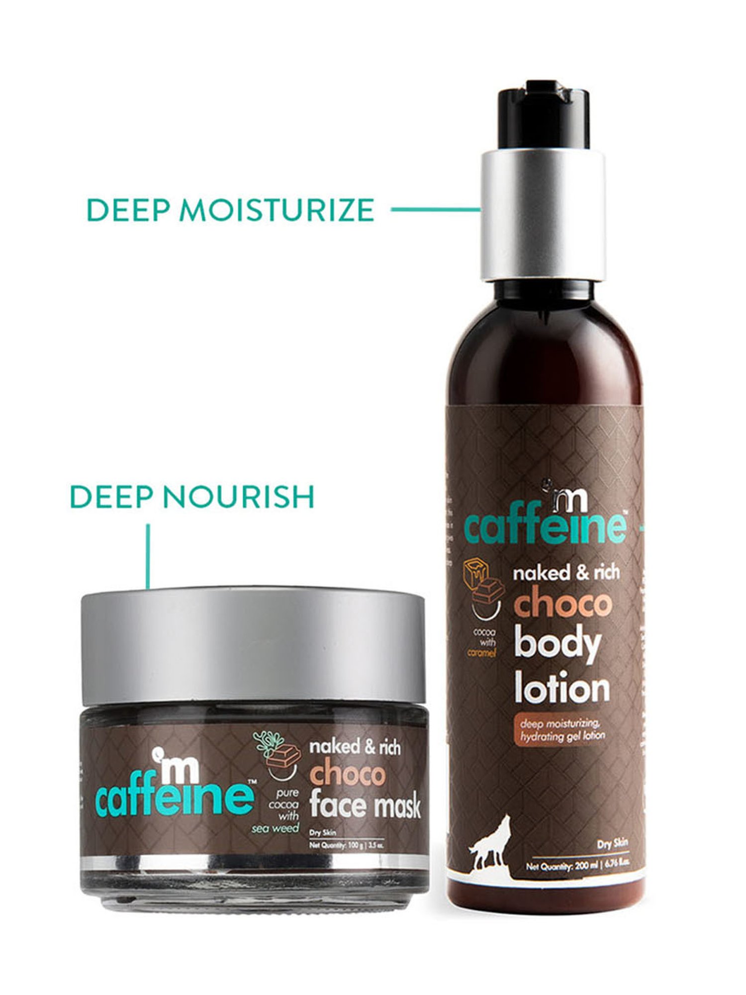 mCaffeine Coffee Face Moisturizer and Body Lotion for Complete Winter Care Combo
