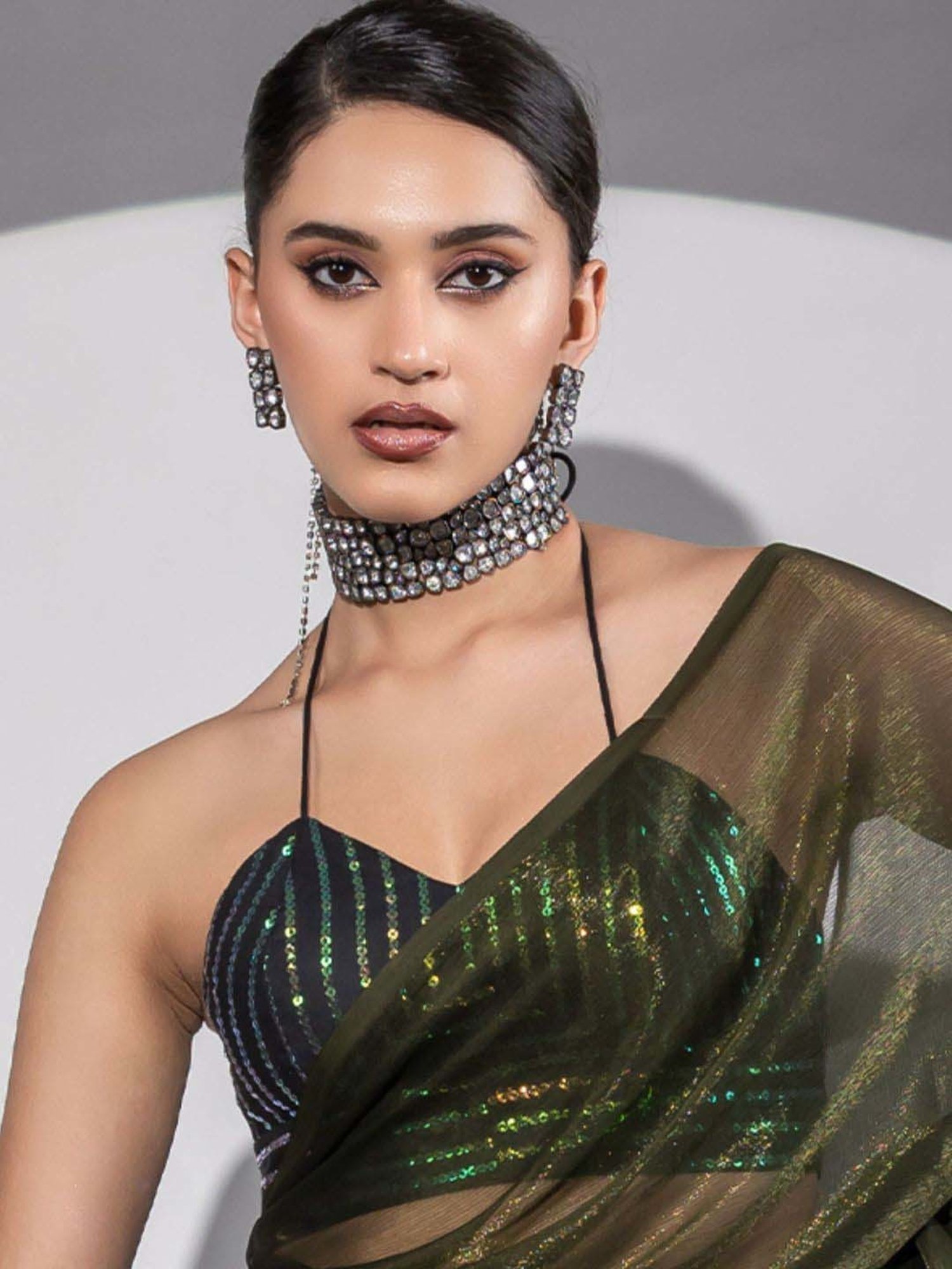 Swtantra Black Cotton Embellished Readymade Blouse