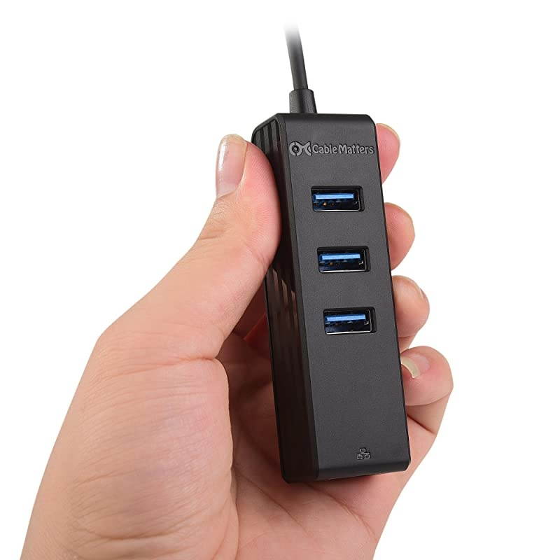 3 Port USB 30 Hub with Ethernet USB Hub with Ethernet Gigabit Ethernet USB Hub Supporting 101001000 Mbps Ethernet Network in Black