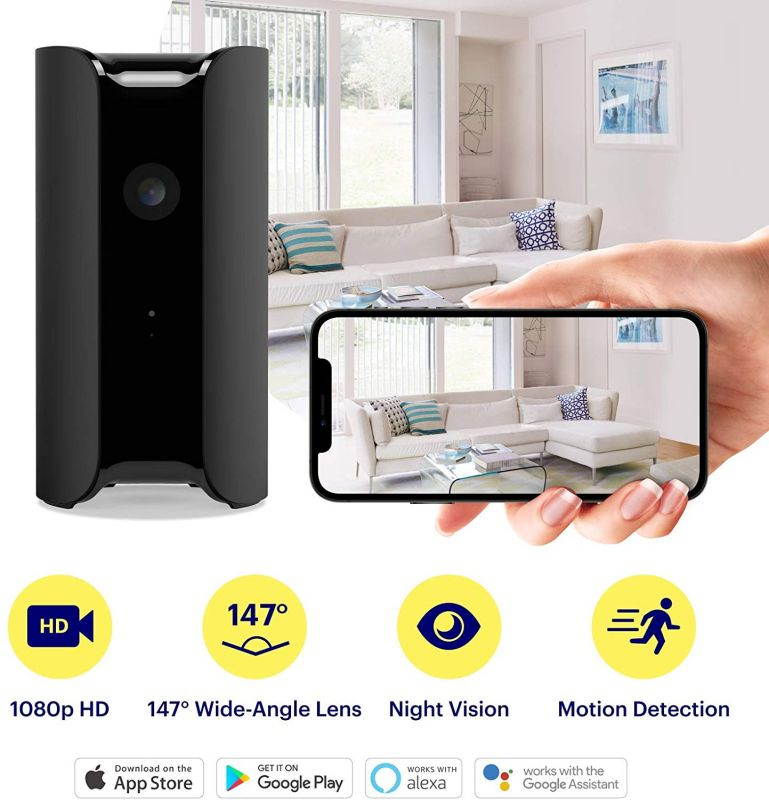 Canary View Indoor Home Security Camera with Premium Service (1 YR FREE Incl.) | 1080p HD, 2-Way Talk, 30-Day Video History, Person Detection, One-tap to Police, Alexa, Google, Baby Monitor, WiFi IP