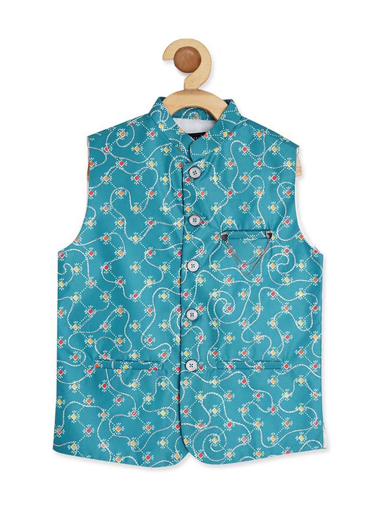 Crimsoune Club Kids Mint Solid Full Sleeves Blazer